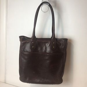 Burberry brown leather tote